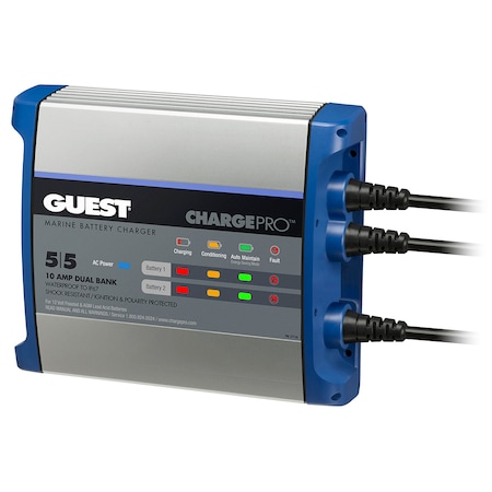 Guest On-Board Battery Charger 10A / 12V - 2 Bank - 120V Input 2711A